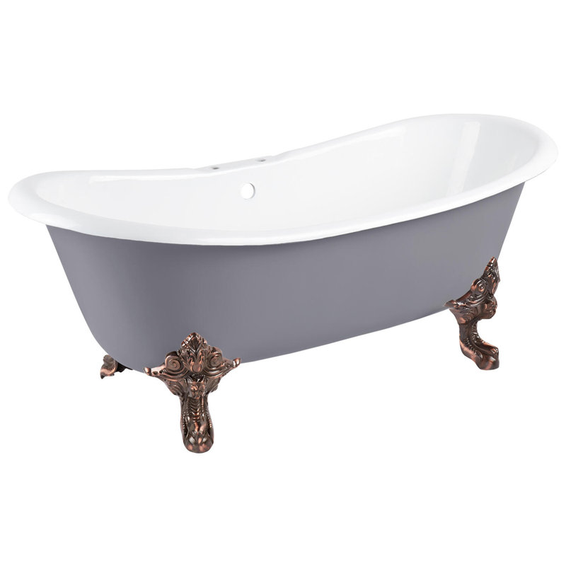 72" Lena Cast Iron Clawfoot Soaking Tub, Oil Rubbed Bronze
