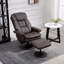 Avec fonction inclinable et repose-pieds avec base enveloppée, fauteuil inclinable pivotant en cuir avec repose-pieds et bureau personnel