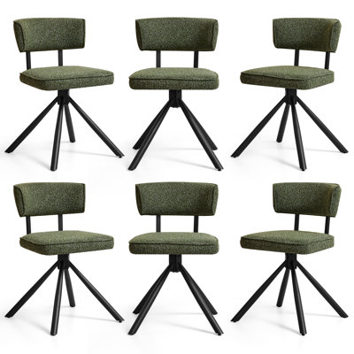 Modern Fabric Upholstered Solid Metal Dining Chairs