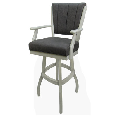 Tabouret en bois Callisnagh - vinyle beige - brun
