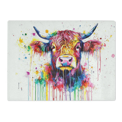Highland Cow in Colour Vol.2  Glass Chopping Board