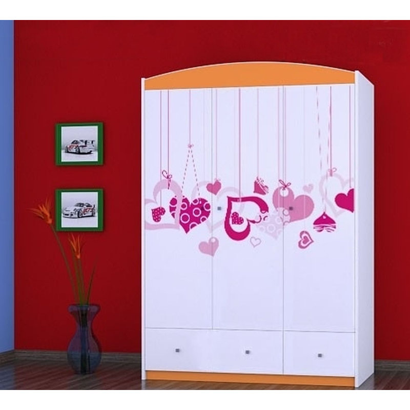 Nobles 3 Door Wardrobe, Orange