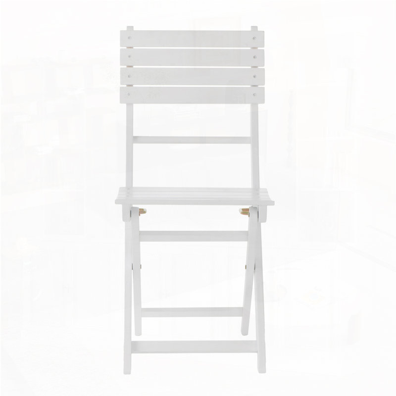 Outdoor Acacia Wood Folding Dining Chair, White