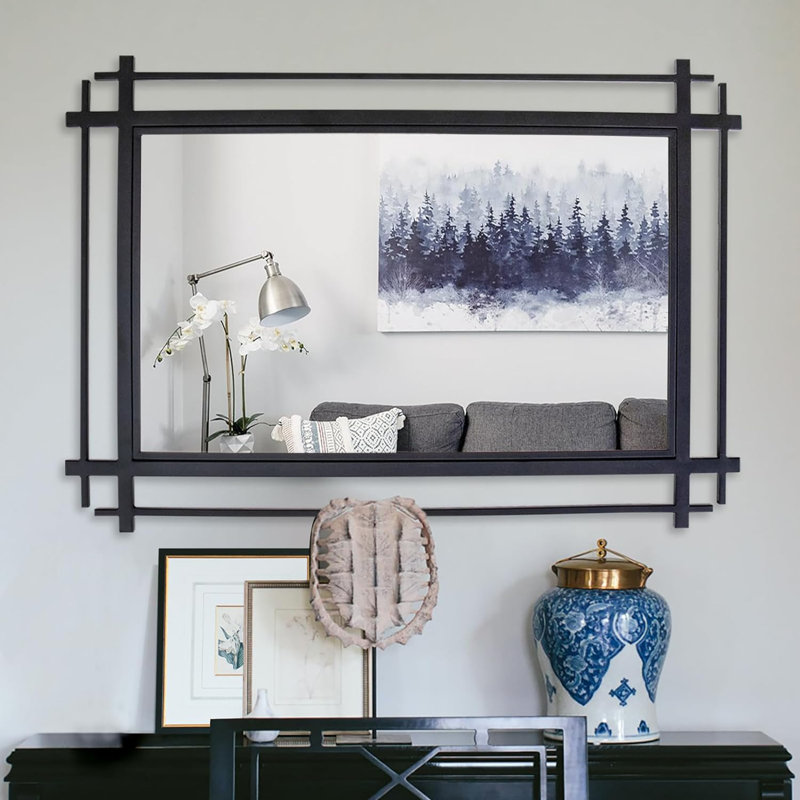 Yolonde Metal Rectangle Mirror, 40"H x 28"W