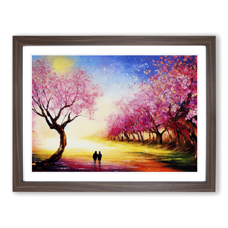 Cherry Blossom Tree Park Vol.6 - Framed Print, 25cm H x 34cm W x 2cm D, Walnut Framed