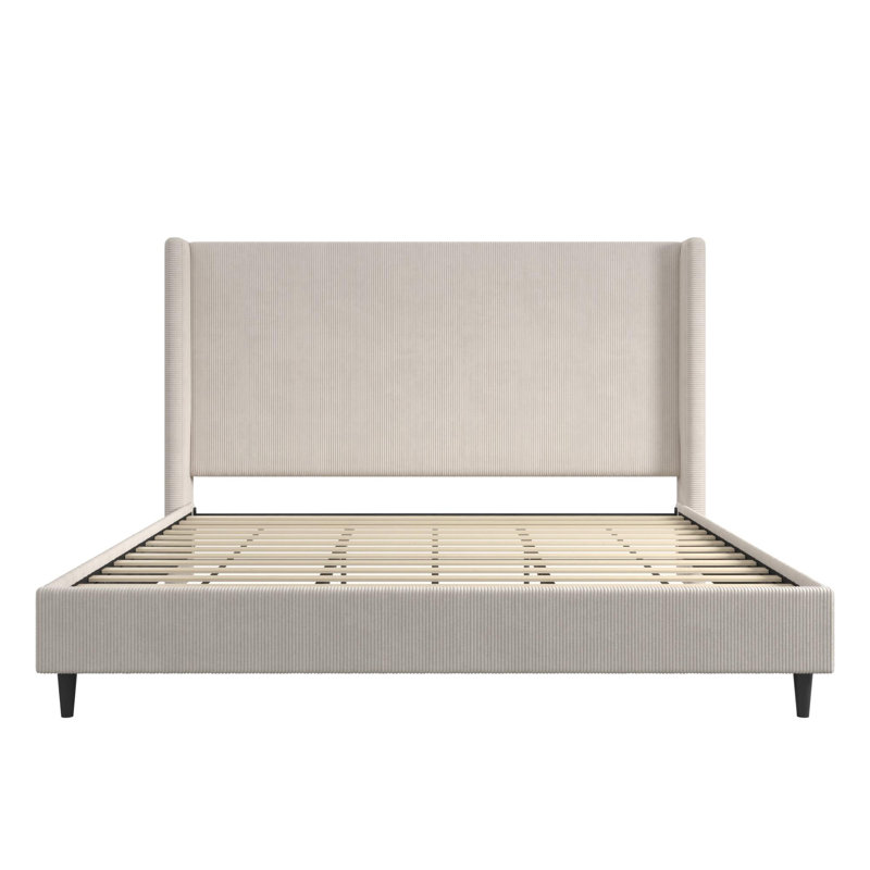 Birzer King Upholstered Wingback Bed