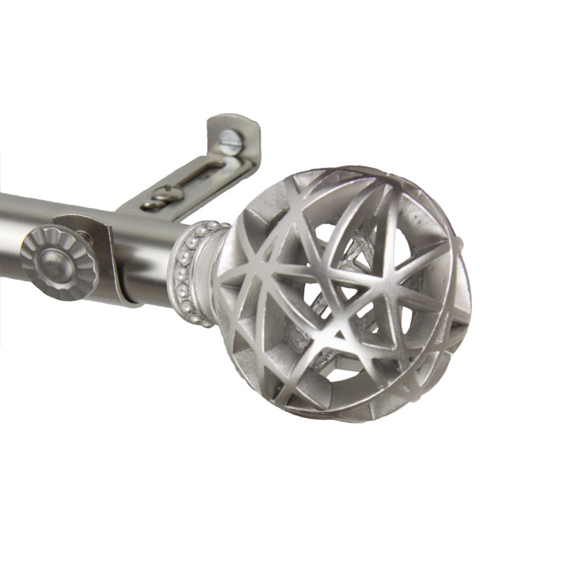 Tringle à rideaux simple Jalissa, Nickel satiné, 18" - 28"