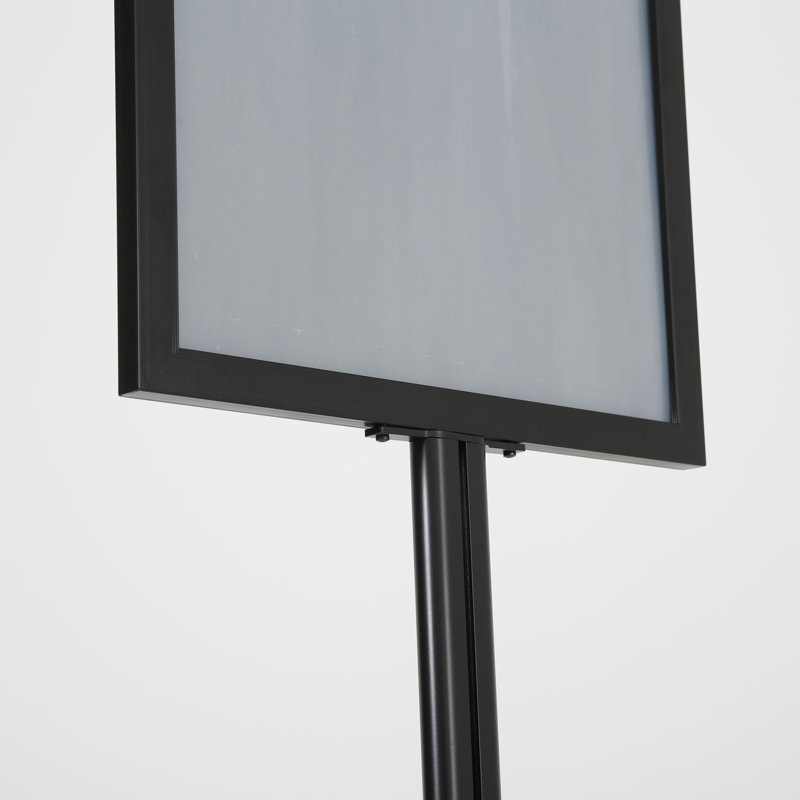 Aluminum Pedestal Sign Holder Stand, Black, 62.09" H x 24.92" W x 18.94" D