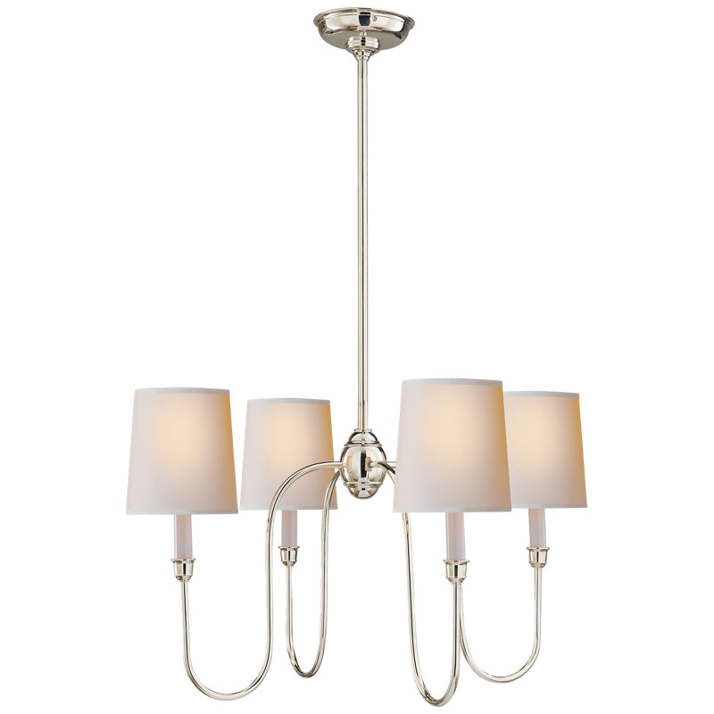 Vendome 4 - Light Chandelier, Antique Silver, White