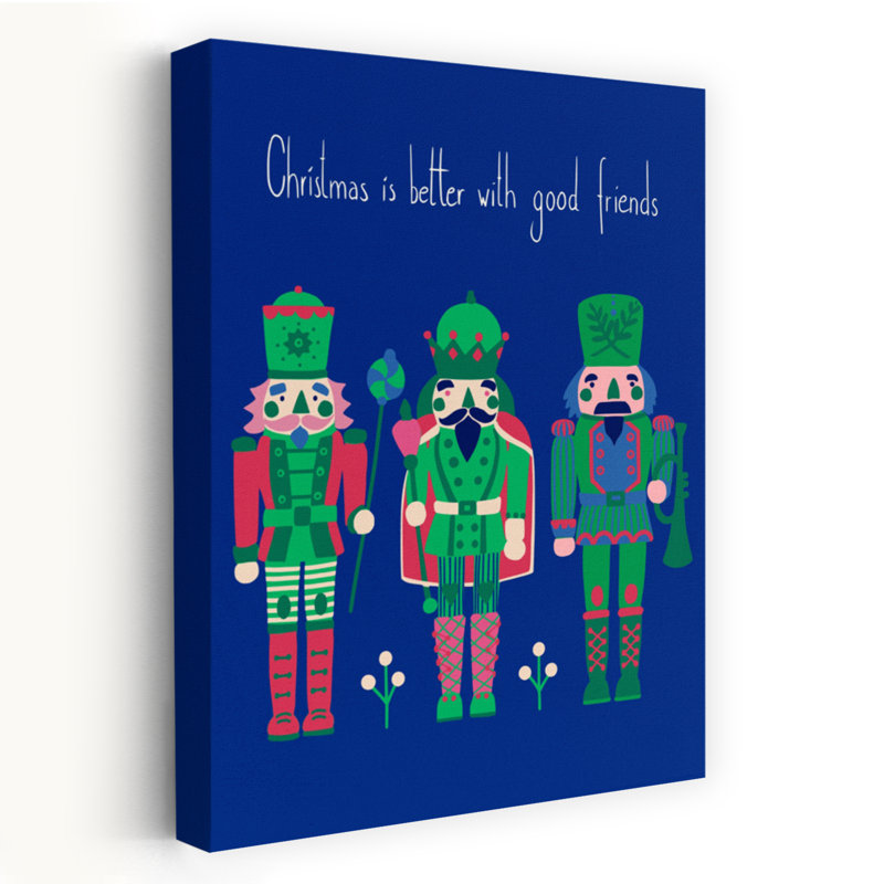 Christmas Nutcracker Friends Classic Colorful Traditional Winter Wall Art Print by Annick - Wrapped Canvas Print