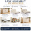 Lit escamotable Night & Day Furniture avec matelas en mousse à mémoire de forme de 15 cm, format Queen, couleur Ivoire Provence