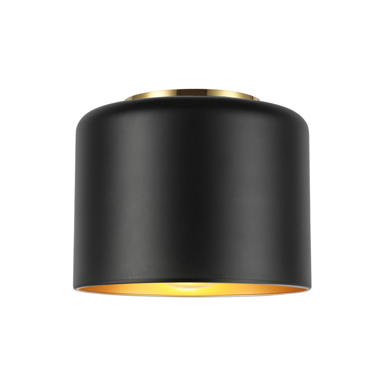 Plafonnier encastré noir mat 60 W Axtin, Noir, Doré