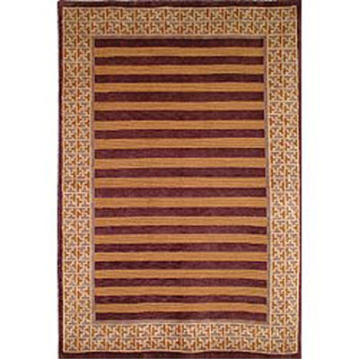 Tibetan Hand Knotted Wool Pile Striped Rug