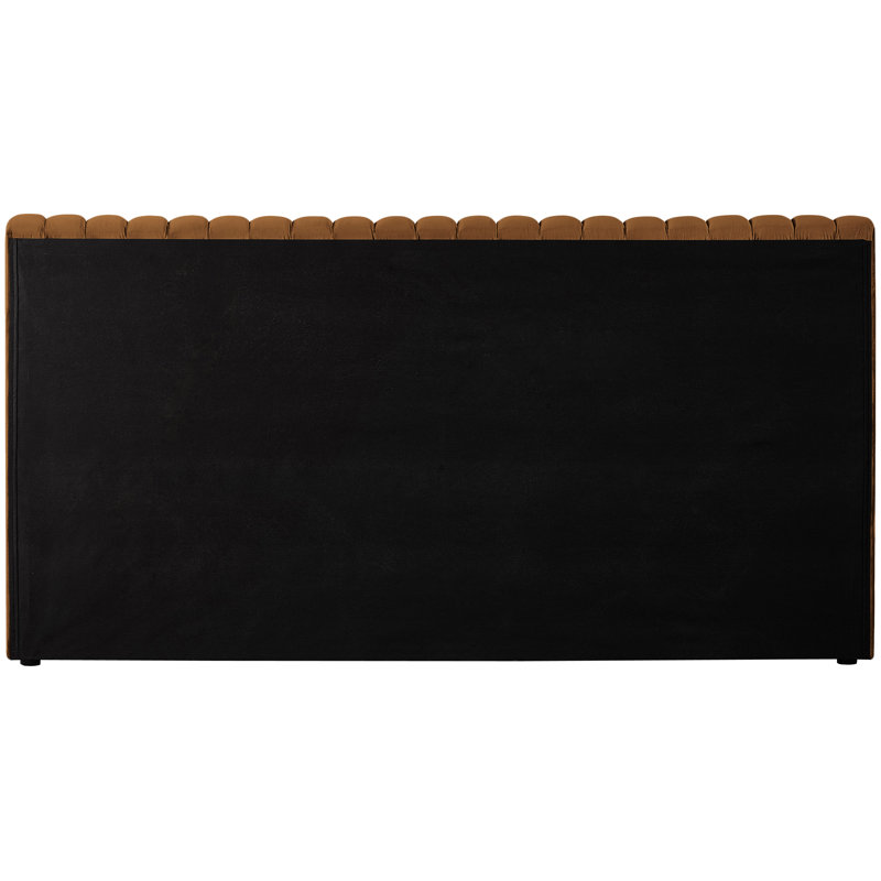 Nico Tufted Panel Bed, King, Saddle Velvet