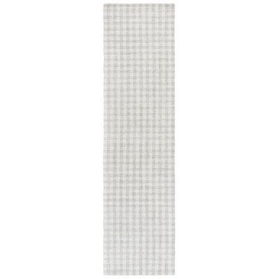 Giovoni Ebony Hand Tufted Wool/Cotton Plaid Rug in Sage/Ivory