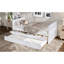 Lit plateforme simple avec tiroirs et lit gigogne, lit de jour en bois massif, sans sommier, blanc-417809057