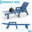 HDPE Outdoor Chaise Lounge – 5-Position Adjustable with Wheels & Cup Holder-111266788