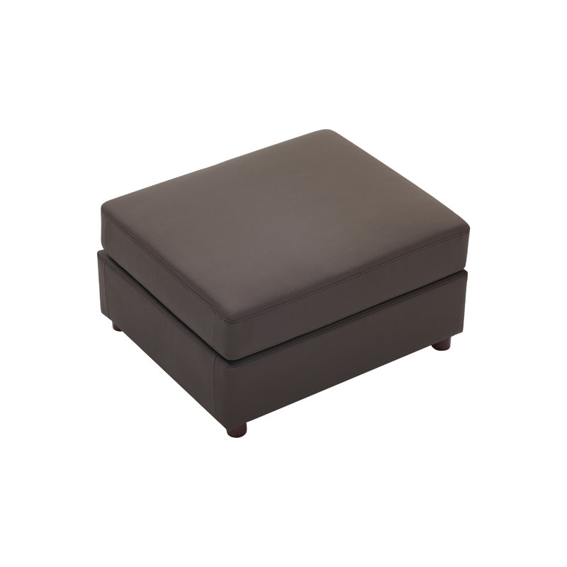 Repose-pieds modulaire en cuir de polyuréthane rembourré Anish, Brown