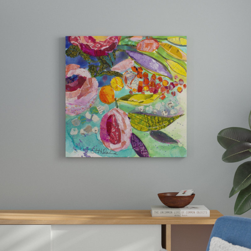 «Bold Blooms III», peinture sur toile, H 30 po x l 30 po, Toile tendue