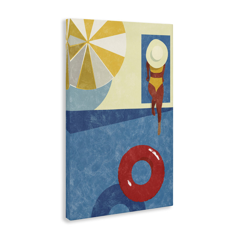 «Summer Poolside Girl» par Victoria Barnes, H 30 po x l 20 po