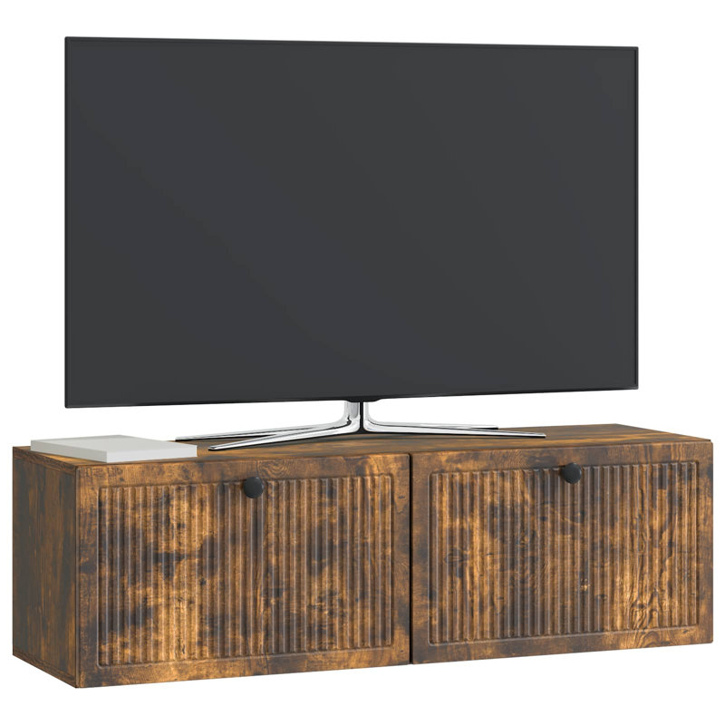 TV Stand, 30cm H x 98cm L x 31cm W, Smoked Oak