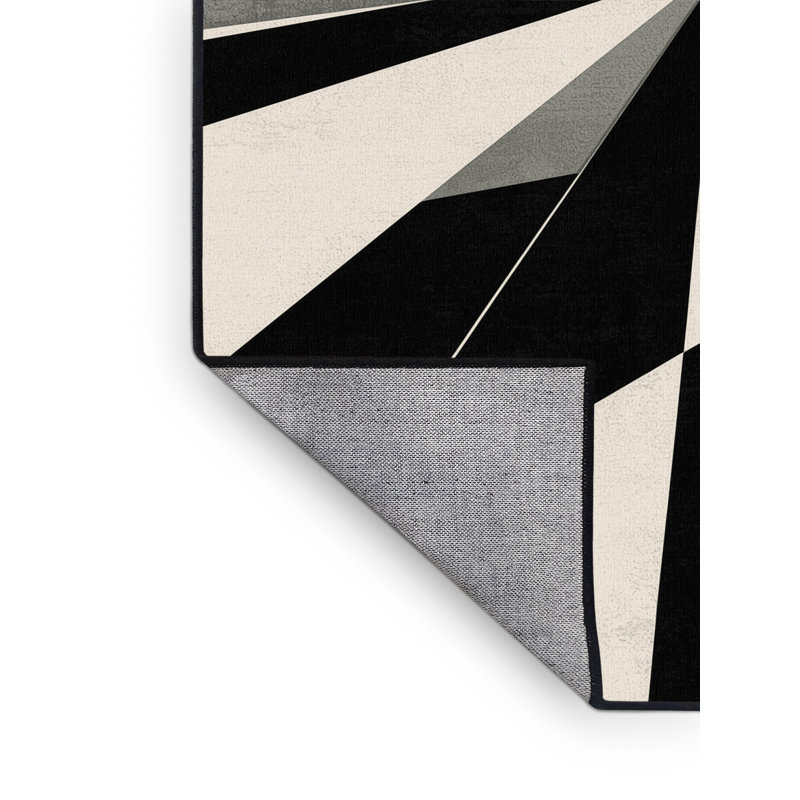 Machine Washable Aguayo New Years Modern & Contemporary Abstract Rug in Green – Black Binding, 2x3