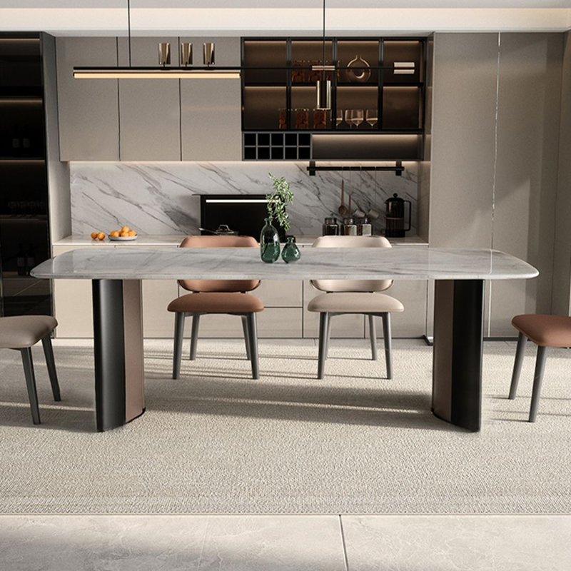 Marble rectangular dining table, 29.53"H x 78.74"L x 39.37"W