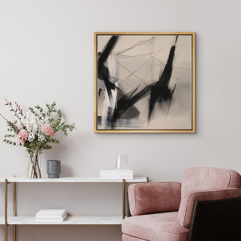 Reproduction d'art encadrée sur toile pour décor moderne neutre, H 24 po x l 24 po, Naturel