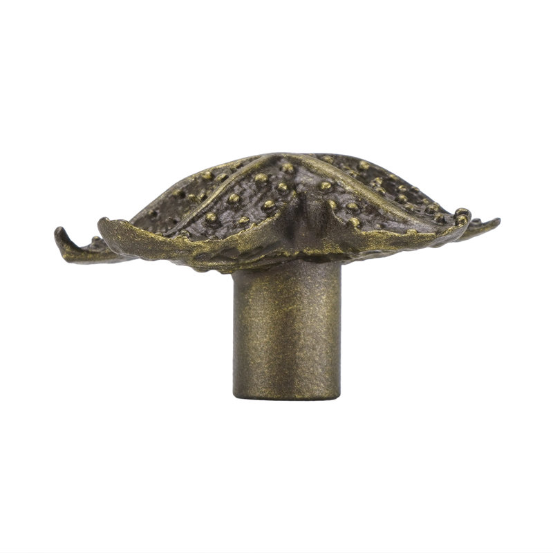 Poignée étoile de mer tropicale en laiton antique, Laiton antique