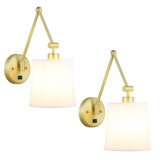 Wall Lamp, Modern 1 Light Bedroom Wall Mounted Light With Fabric Shade