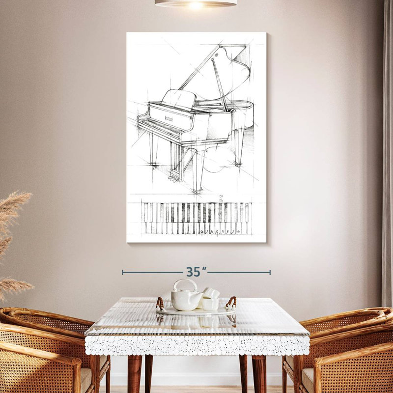 Abarca Piano Sketch, 51" H x 34" W