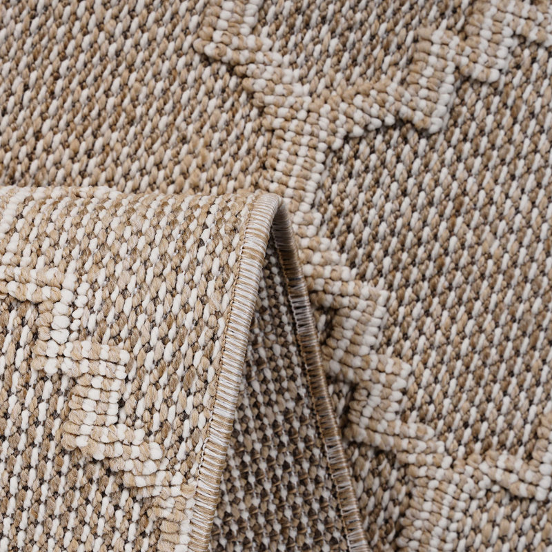 Tapis tissé et treillis crème 2x8
