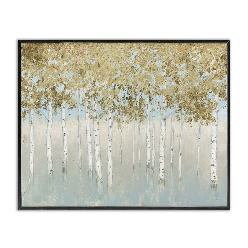 «Gold Tree», reproduction, Giclée encadrée noir minuit, H 11 po x l 14 po