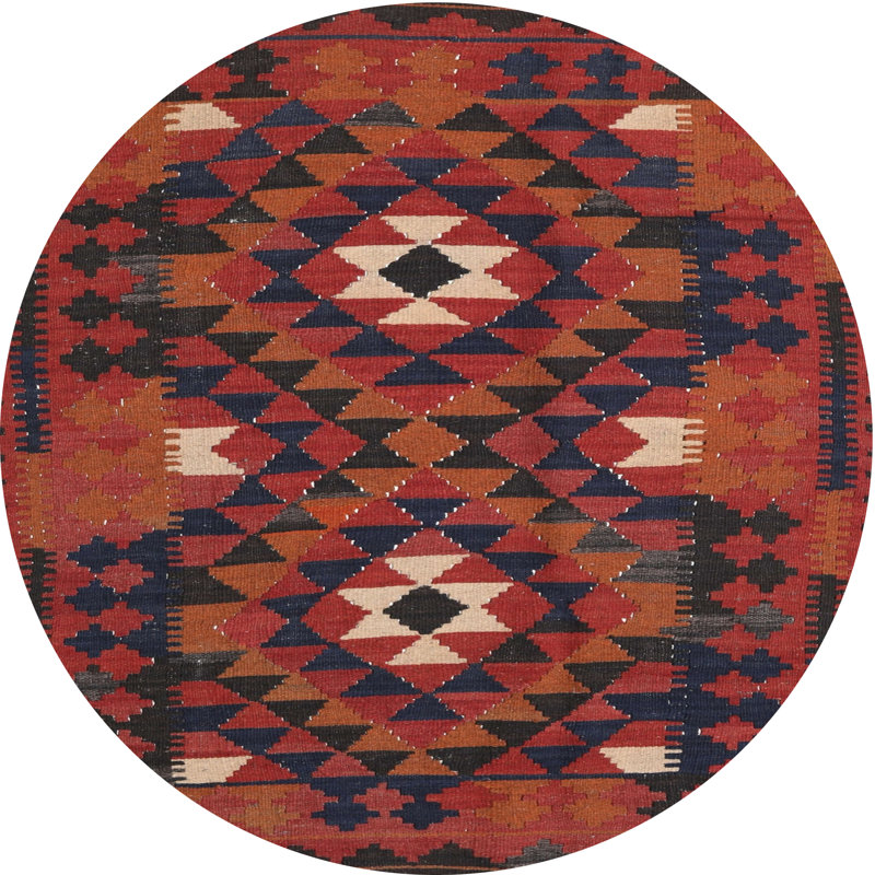 Tapis orange / noir Letcher, Rond 6 pi