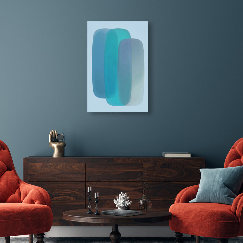 Teal Gradients Print by Oliver Gal, 15"H x 10"W, Gallery Wrapped