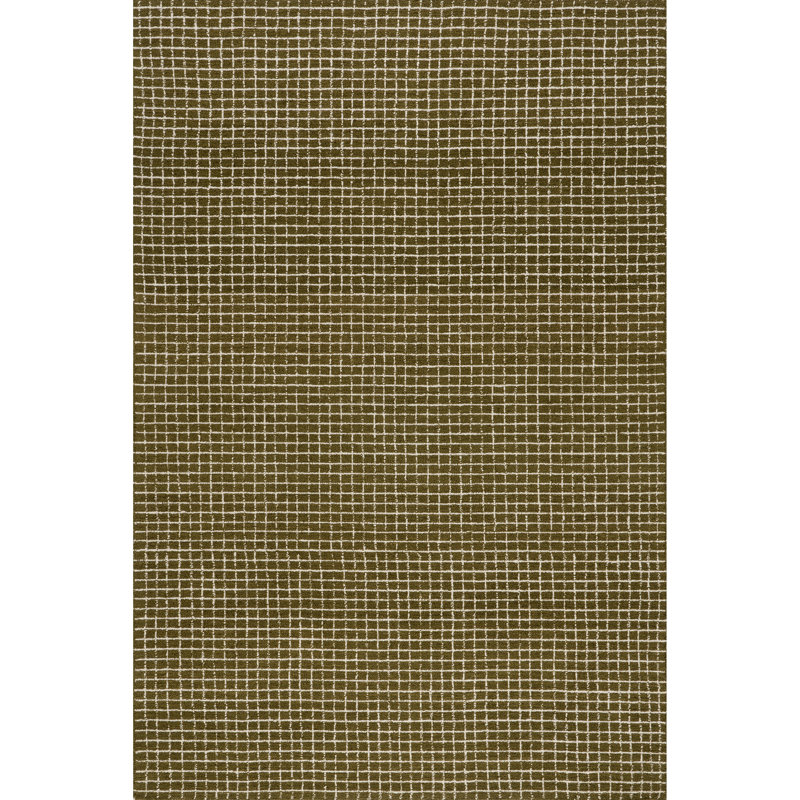 Katasha Checked Wool Area Rug, Rectangle 5' x 8'