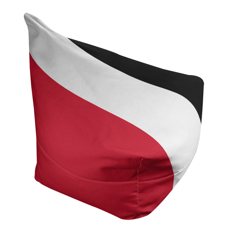 Classic Bean Bag, 30" H x 27" W x 27" D, Red/White/Black