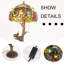 Lampe de table délicate en verre teinté de style Tiffany avec motifs d'hysanthemum-1240829674