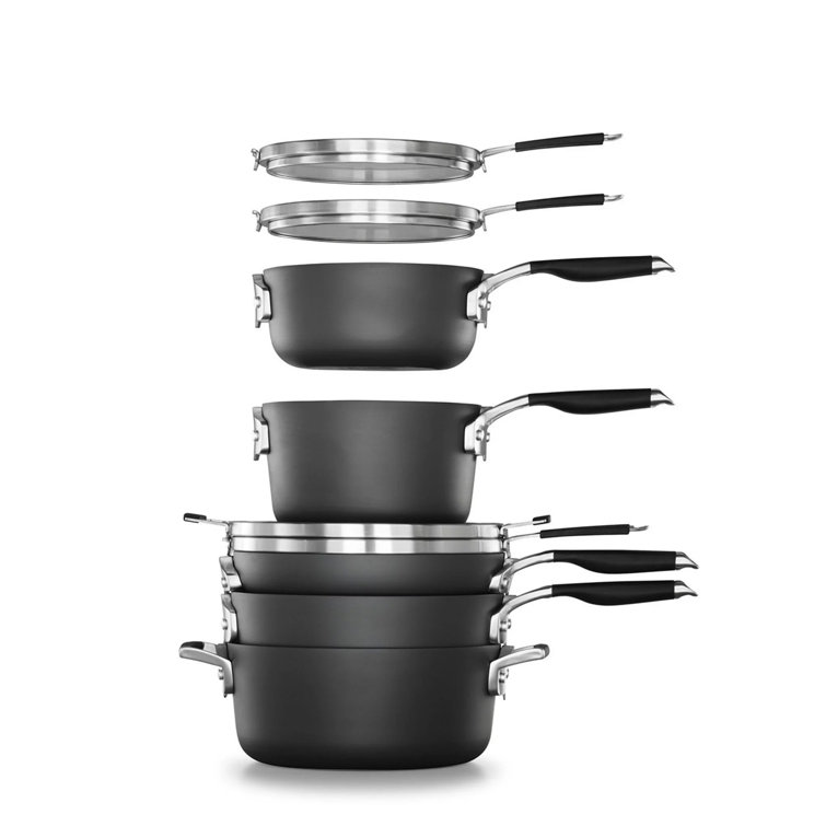 Calphalon Select By Calphalon Space-saving Aquashield Nonstick 14-piece Cookware  Set