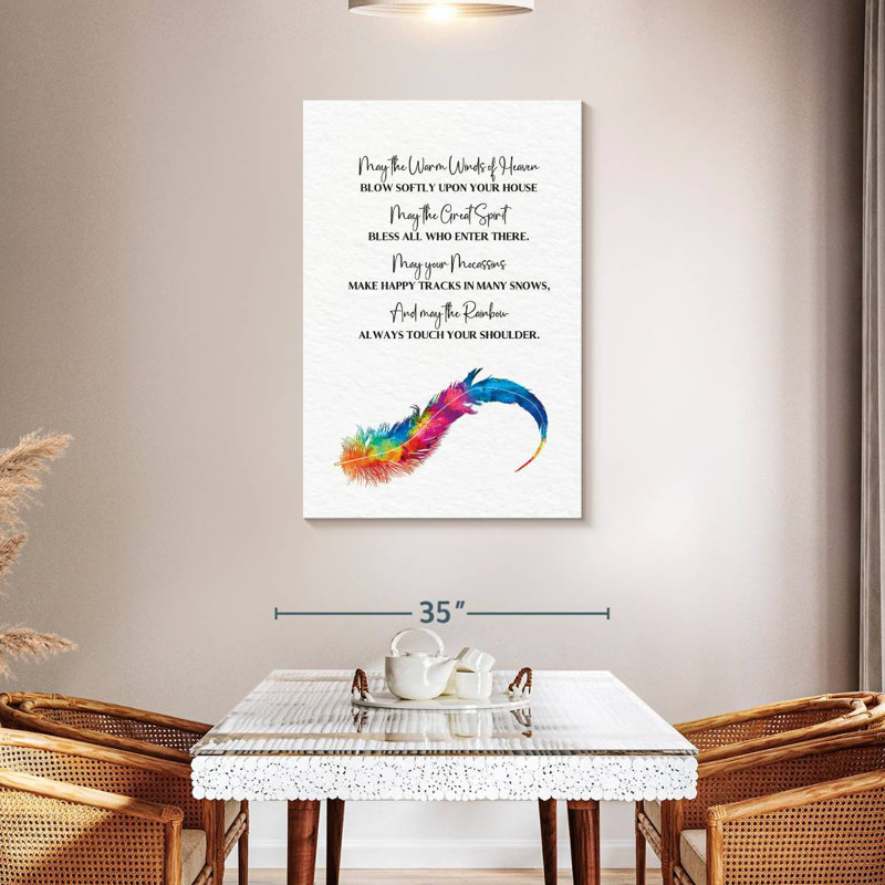 Tergel Feather Prayer, 45" H x 30" W
