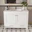 Ensemble de meuble-lavabo moderne 43 po avec ensemble de karalakin en marbre artificiel, armoire de salle de bain multifonctionnelle avec portes et tiroir, cadre solide et panneau de fibres à densité moyenne (trou de robinet simple)