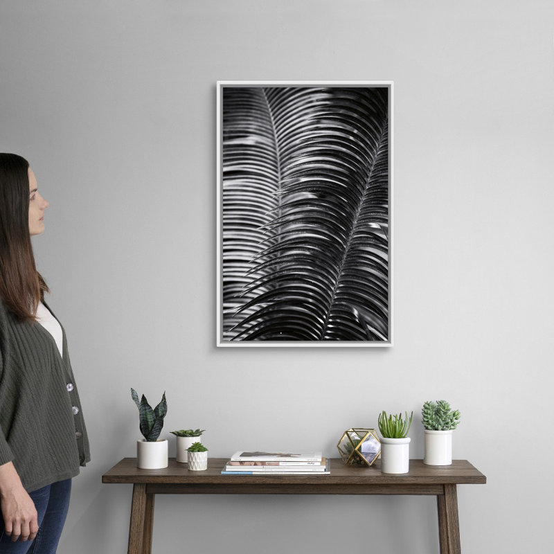 Art mural tropical III, Toile avec cadre blanc, H 32 po x l 22 po