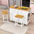 Farmhouse 3-Piece Kitchen Island Set with Drop Leaf, Spacious Storage and Built-in Charging Station-1222121922