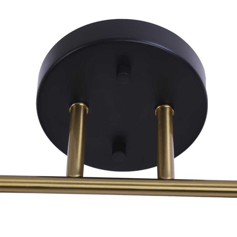 Éclairage pour meuble-lavabo moderne en verre 2 lumières avec accents en laiton (ensemble de 2), H 12 po x l 16,7 po x P 6 po