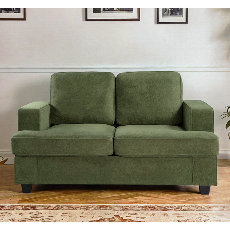 Soft upholstery cushion back Loveseat, Green