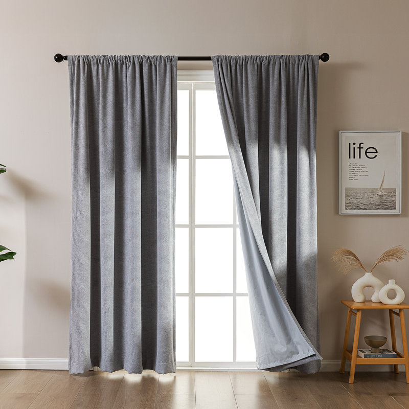  Blackout Magnetic Curtains(Set of 2), 52" W x 84" L, Gray