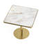 Table de salle à manger carrée moderne avec plateau en faux marbre, assemblage facile, structure en métal robuste pour une utilisation élégante et durable