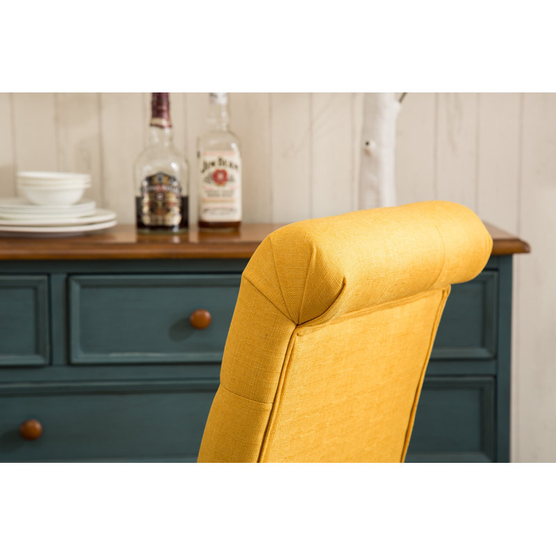 Charlotte Tufted Upholstered Parsons Chair, Yellow