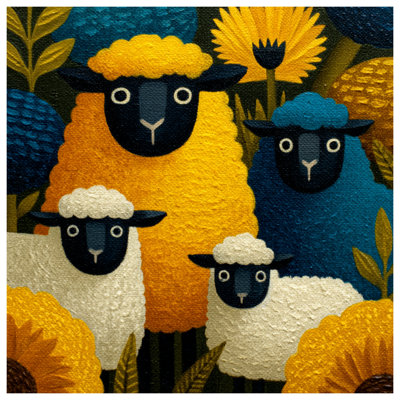 Colorful Sheep Illustration Double Sided Throw Pillows