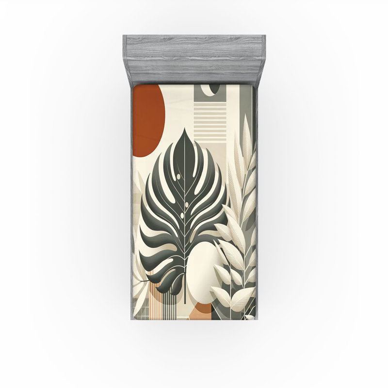 Microfiber Floral Fitted Sheet, Twin Fitted Sheet